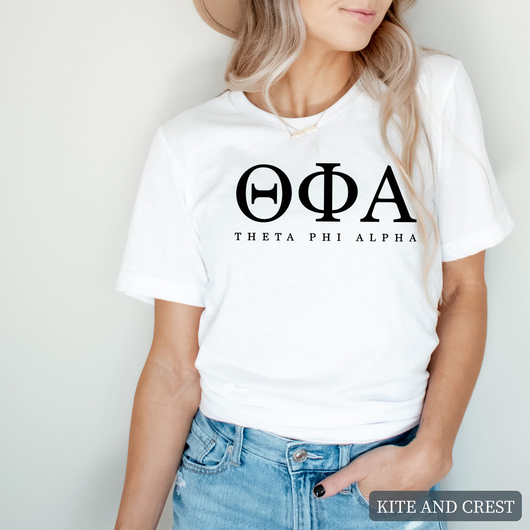 Block Letter Sorority T-Shirt Shirt Tee