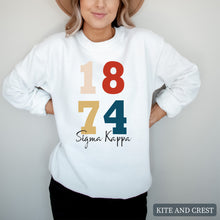 Load image into Gallery viewer, Sweatshirt | Colorful Year Crewneck Sweatshirt | Sorority Gift Idea
