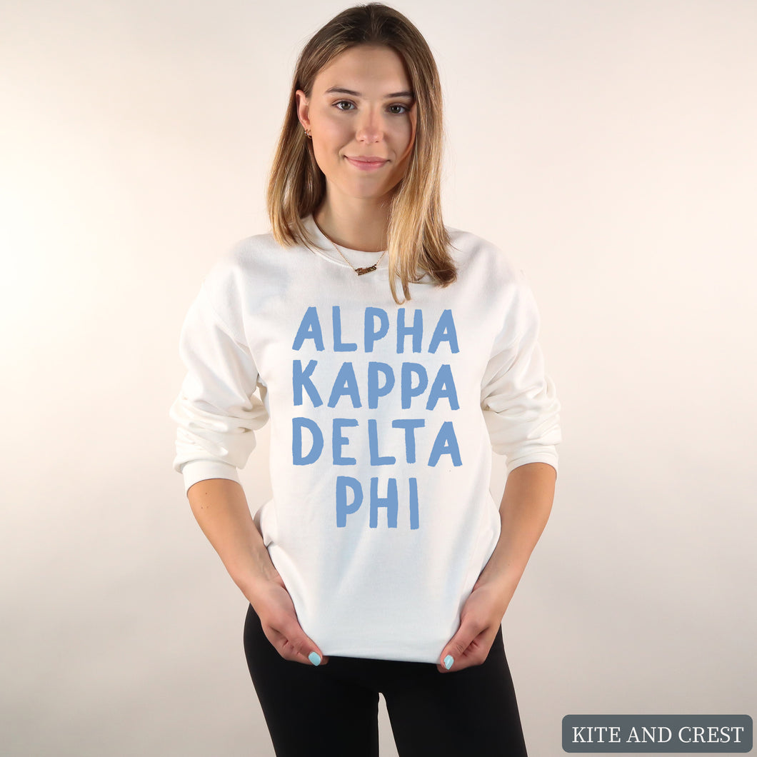 Blue Bubble Letters Crewneck Sweatshirt