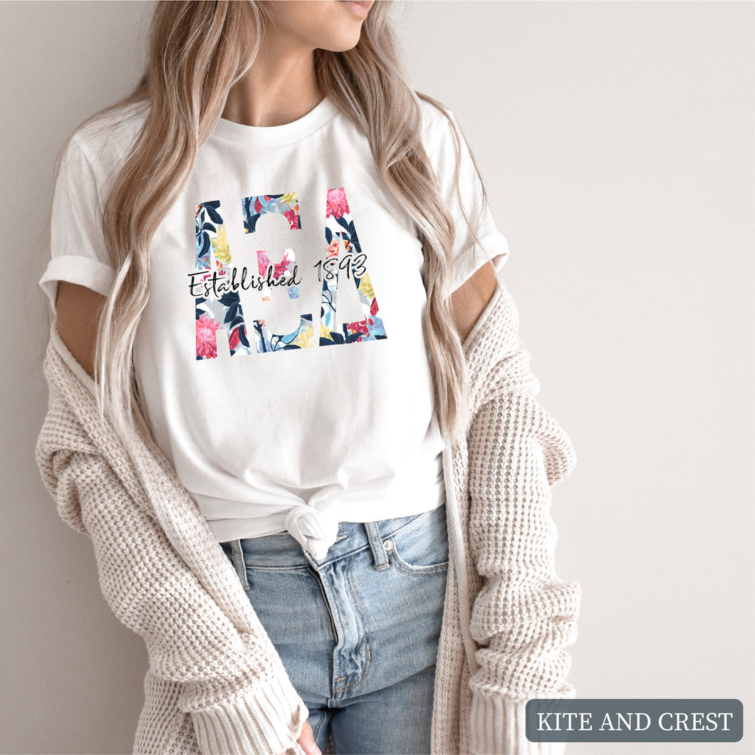 Floral Block Sorority T-Shirt