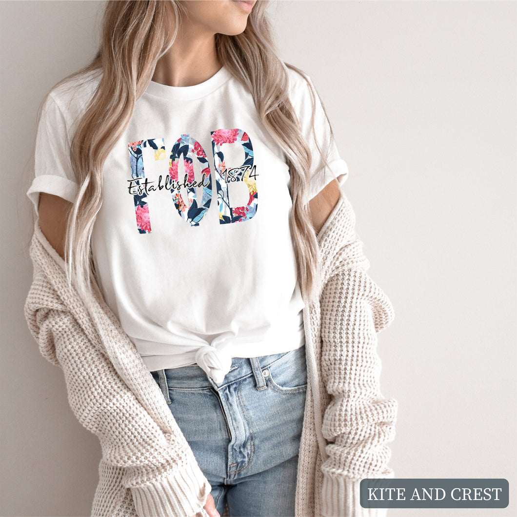 Floral Block Sorority T-Shirt