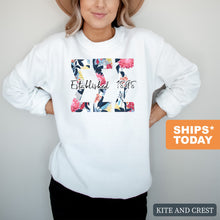 Load image into Gallery viewer, Floral Block Sorority Crewneck Sweatshirt
