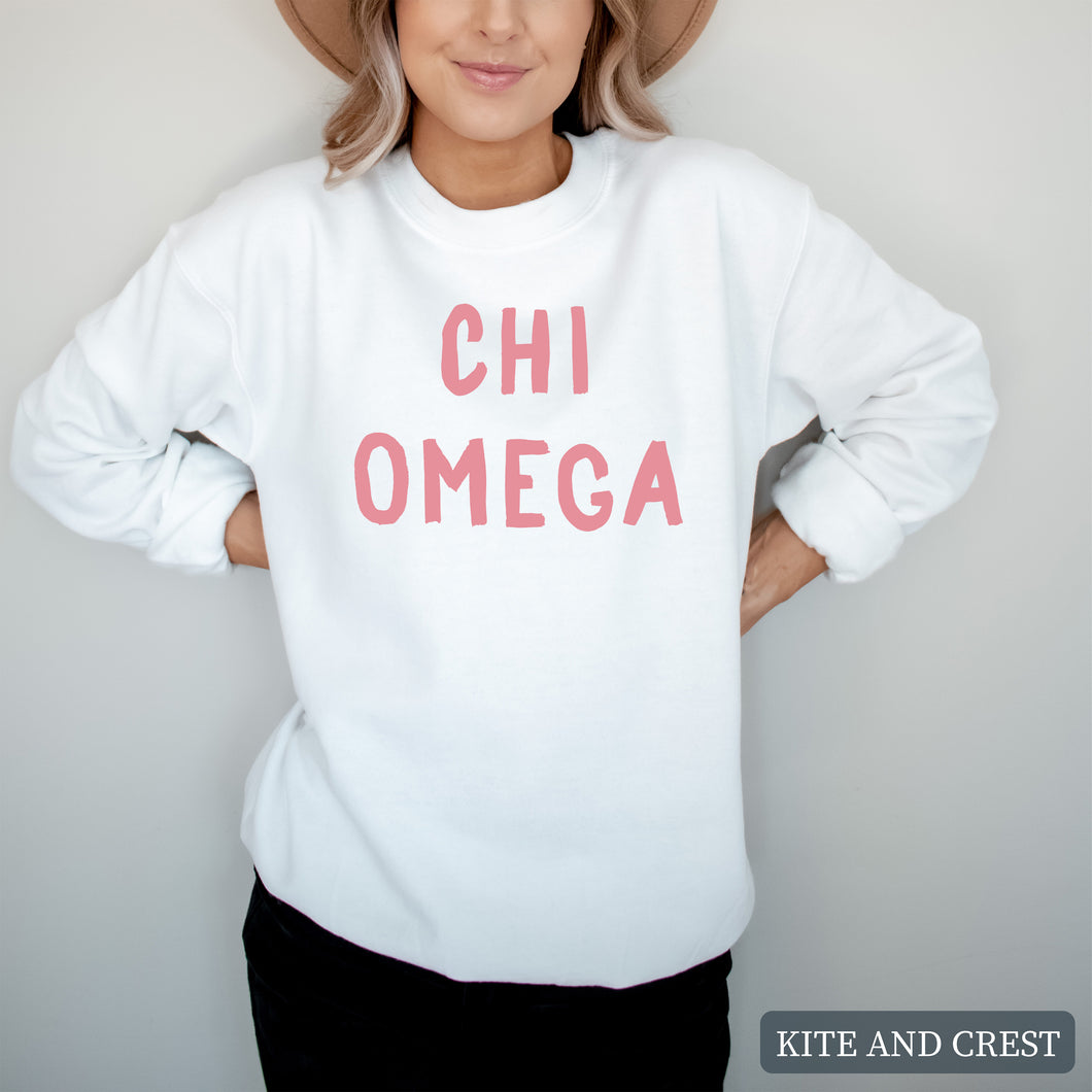 Sweatshirt |pinkBubble Letters Crewneck Sweatshirt | Sorority Gift Idea