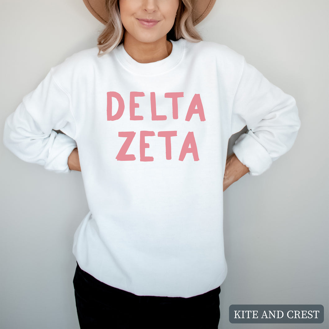 Sweatshirt |pinkBubble Letters Crewneck Sweatshirt | Sorority Gift Idea