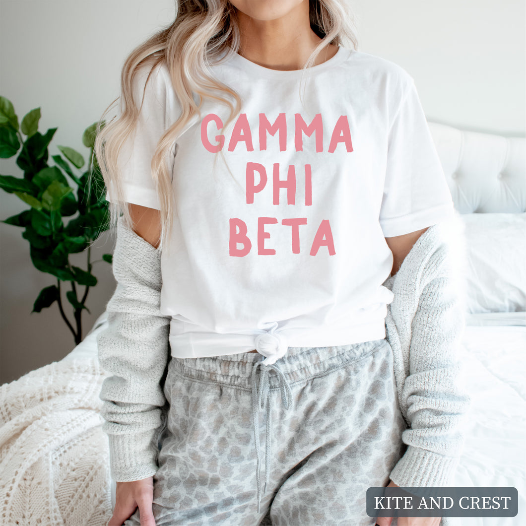 T-Shirt |pinkBubble Letters Shirt | Sorority Gift Idea