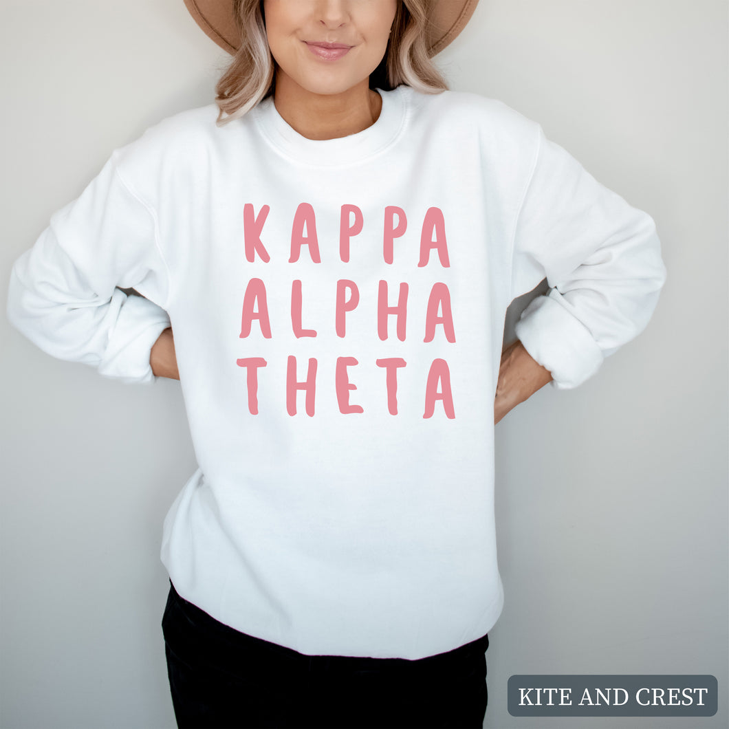 Sweatshirt |pinkBubble Letters Crewneck Sweatshirt | Sorority Gift Idea