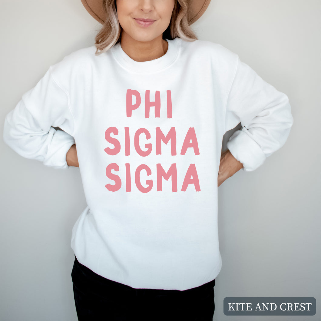 Sweatshirt |pinkBubble Letters Crewneck Sweatshirt | Sorority Gift Idea