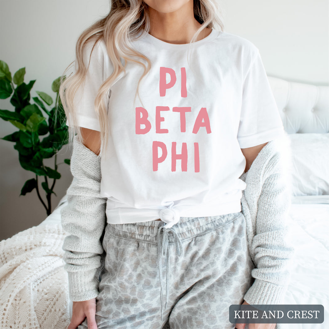 T-Shirt |pinkBubble Letters Shirt | Sorority Gift Idea