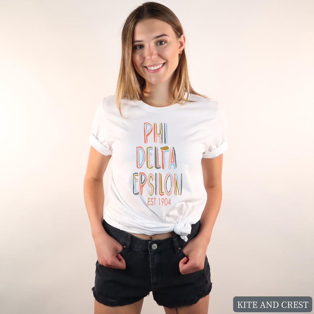 a Pastel Stencil Comfort Colors T-Shirt