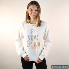 Load image into Gallery viewer, Pastel Stencil Sweatshirt - Fraternity Crewneck Sweatshirt
