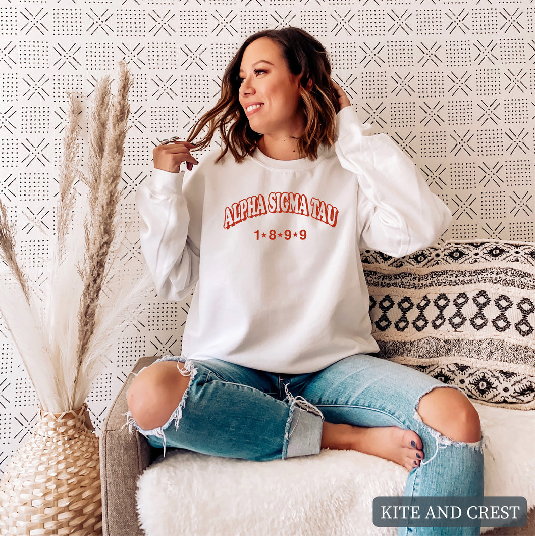 Sweatshirt - Red Arch Crewneck Sweatshirt