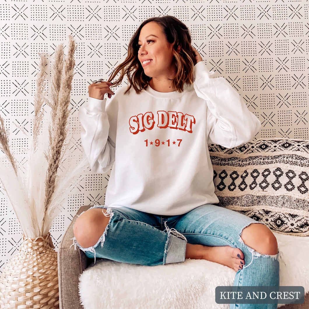 Sweatshirt - Red Arch Crewneck Sweatshirt