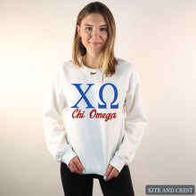 Load image into Gallery viewer, Sweatshirt | Red and Blue Crewneck Sweatshirt | Sorority Gift Idea
