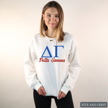 Load image into Gallery viewer, Sweatshirt | Red and Blue Crewneck Sweatshirt | Sorority Gift Idea
