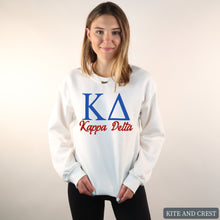 Load image into Gallery viewer, Sweatshirt | Red and Blue Crewneck Sweatshirt | Sorority Gift Idea
