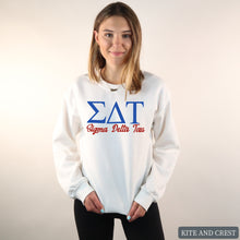 Load image into Gallery viewer, Sweatshirt | Red and Blue Crewneck Sweatshirt | Sorority Gift Idea
