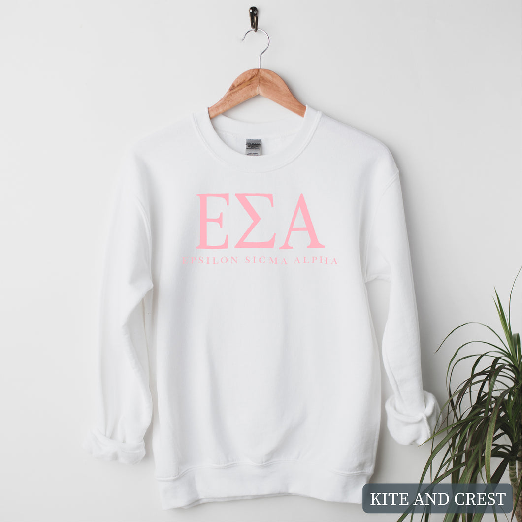 ClassicpinkLetters Sweatshirt - Fraternity Crewneck Sweatshirt