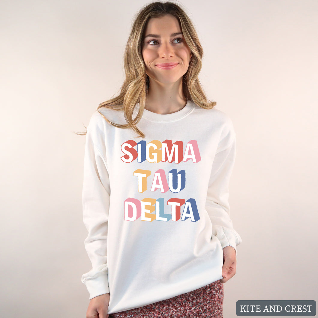 Colorful 3D Sweatshirt - Fraternity Crewneck Sweatshirt