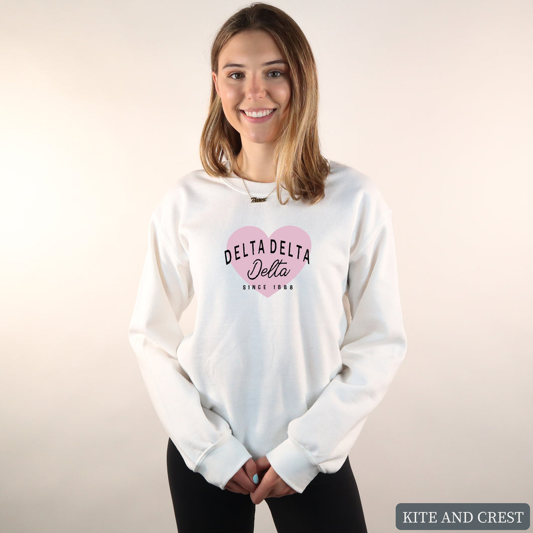 Sweatshirt |pinkHeart Crewneck Sweatshirt | Sorority Gift Idea