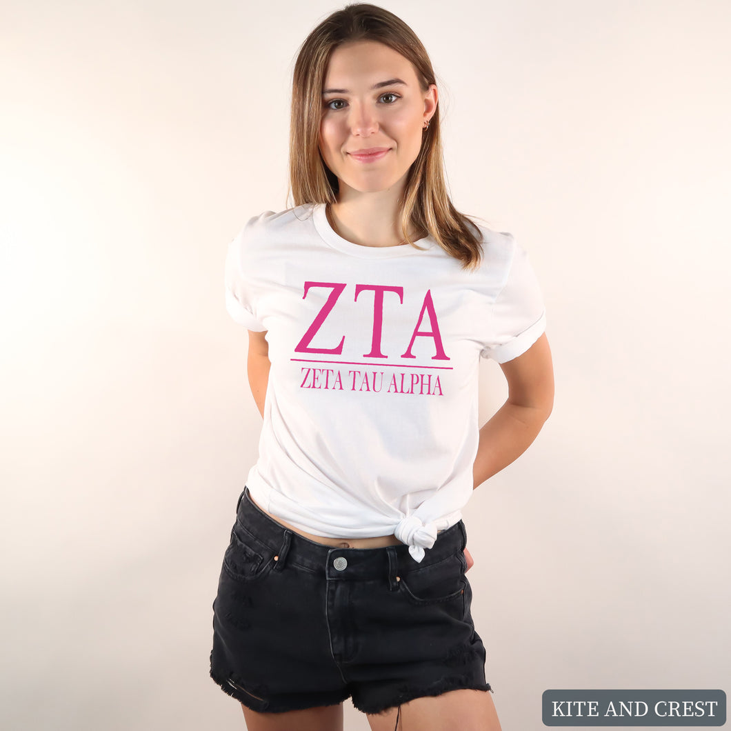 Big Letters Sorority T-Shirt Tee