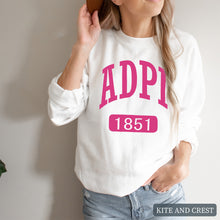 Load image into Gallery viewer, Sweatshirt | Large Established Crewneck Sweatshirt | Sorority Gift Idea
