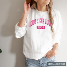 Load image into Gallery viewer, Sweatshirt | Large Established Crewneck Sweatshirt | Sorority Gift Idea
