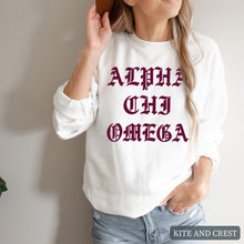 Load image into Gallery viewer, Sweatshirt | Old Type Written Crewneck Sweatshirt | Sorority Gift Idea
