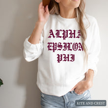 Load image into Gallery viewer, Sweatshirt | Old Type Written Crewneck Sweatshirt | Sorority Gift Idea
