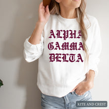 Load image into Gallery viewer, Sweatshirt | Old Type Written Crewneck Sweatshirt | Sorority Gift Idea
