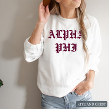 Load image into Gallery viewer, Sweatshirt | ld Type Written Crewneck Sweatshirt | Sorority Gift Idea
