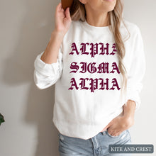 Load image into Gallery viewer, Sweatshirt | ld Type Written Crewneck Sweatshirt | Sorority Gift Idea
