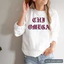 Load image into Gallery viewer, Sweatshirt | Old Type Written Crewneck Sweatshirt | Sorority Gift Idea
