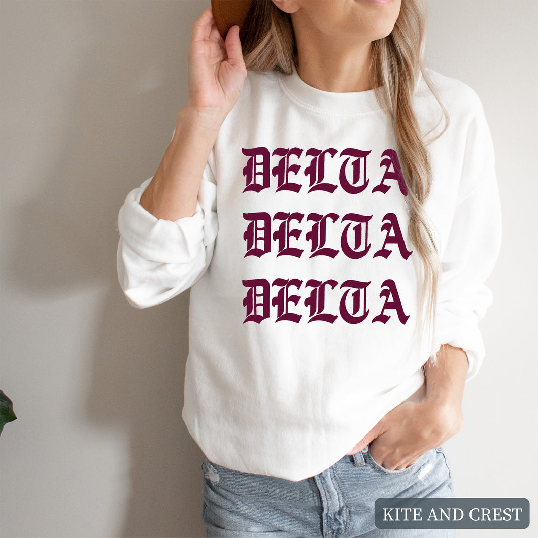 Sweatshirt | Old Type Written Crewneck Sweatshirt | Sorority Gift Idea