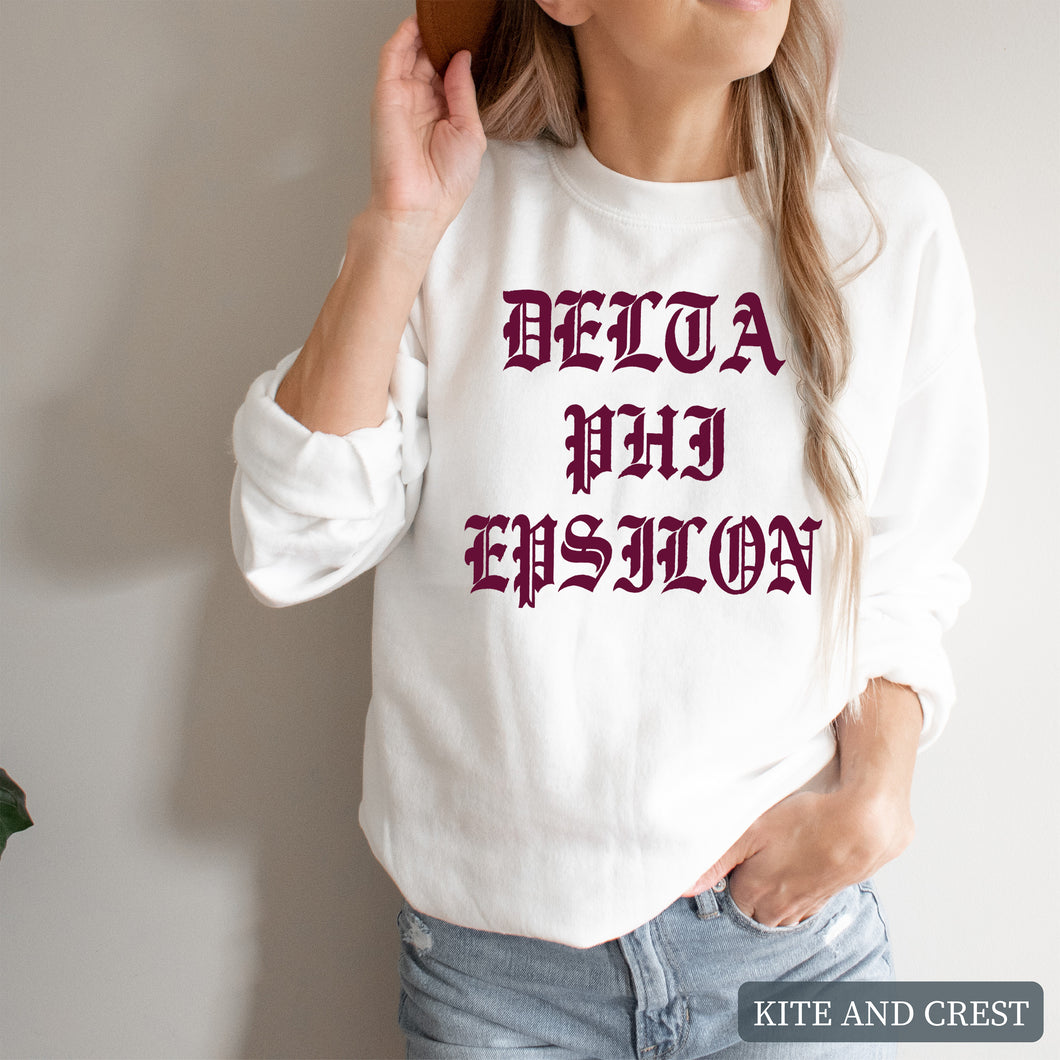 Sweatshirt | Old Type Written Crewneck Sweatshirt | Sorority Gift Idea