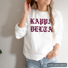 Load image into Gallery viewer, Sweatshirt | Old Type Written Crewneck Sweatshirt | Sorority Gift Idea
