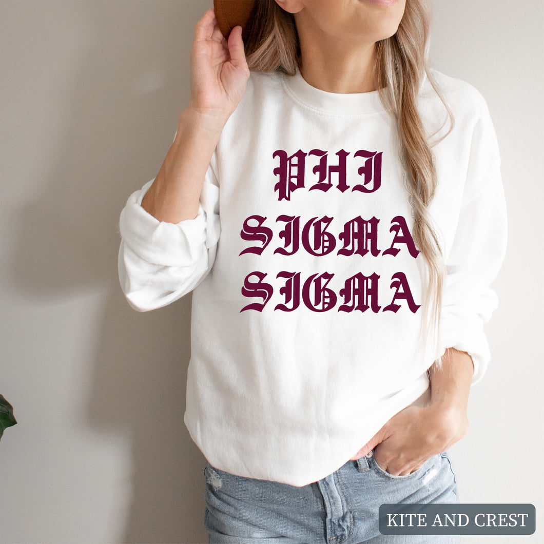 Sweatshirt | Old Type Written Crewneck Sweatshirt | Sorority Gift Idea