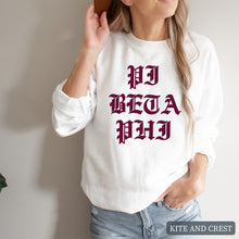 Load image into Gallery viewer, Sweatshirt | Old Type Written Crewneck Sweatshirt | Sorority Gift Idea
