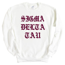 Load image into Gallery viewer, Sweatshirt | Old Type Written Crewneck Sweatshirt | Sorority Gift Idea
