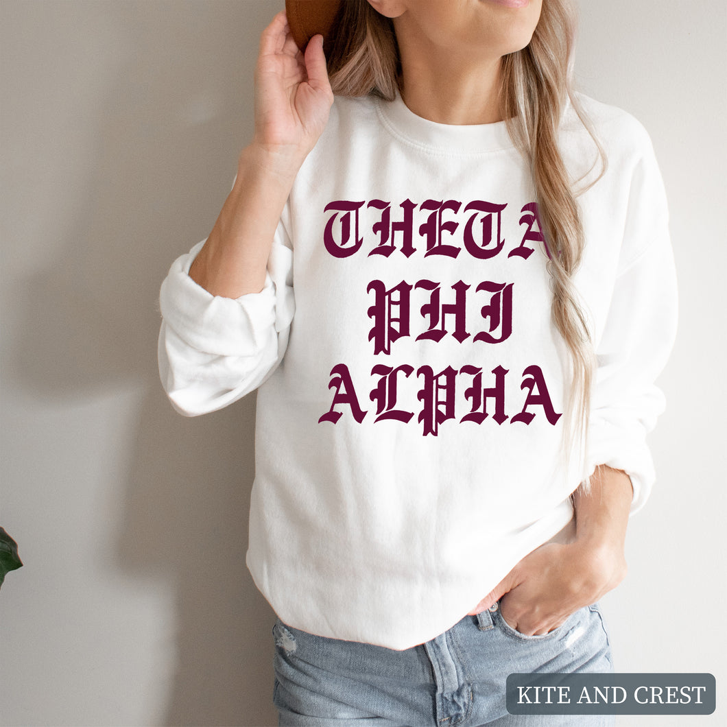 Sweatshirt | Old Type Written Crewneck Sweatshirt | Sorority Gift Idea