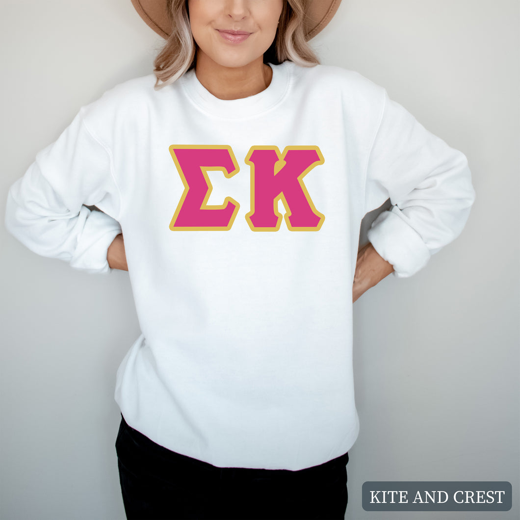 Sweatshirt - Cute Letters Crewneck Sweatshirt