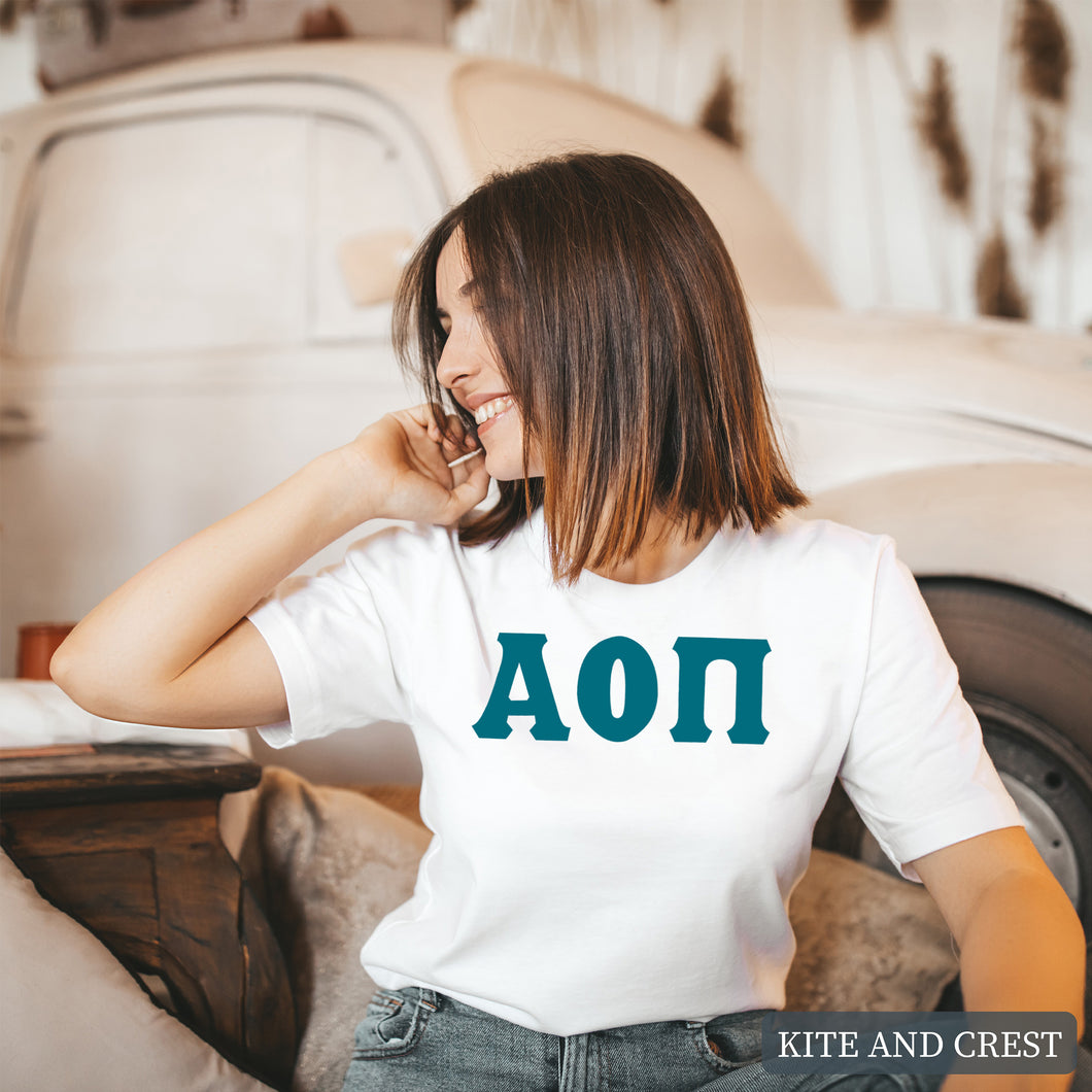 T-Shirt | Basic Large Letters Shirt | Sorority Gift Idea