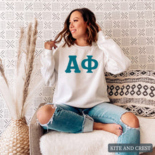 Load image into Gallery viewer, Sweatshirt | Basic Large Letters Crewneck Sweatshirt | Sorority Gift Idea
