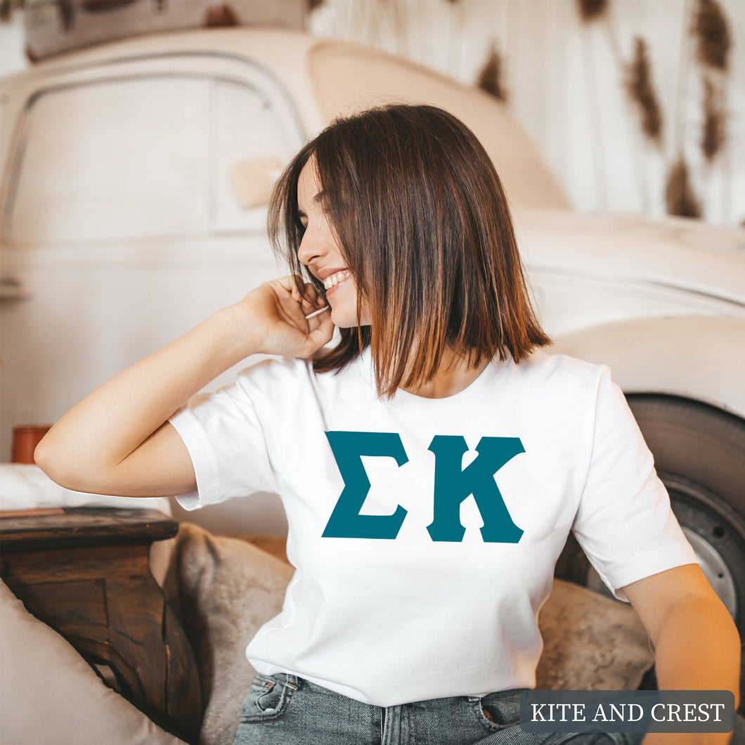 T-Shirt | Basic Large Letters Shirt | Sorority Gift Idea