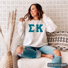 Load image into Gallery viewer, Sweatshirt | Basic Large Letters Crewneck Sweatshirt | Sorority Gift Idea
