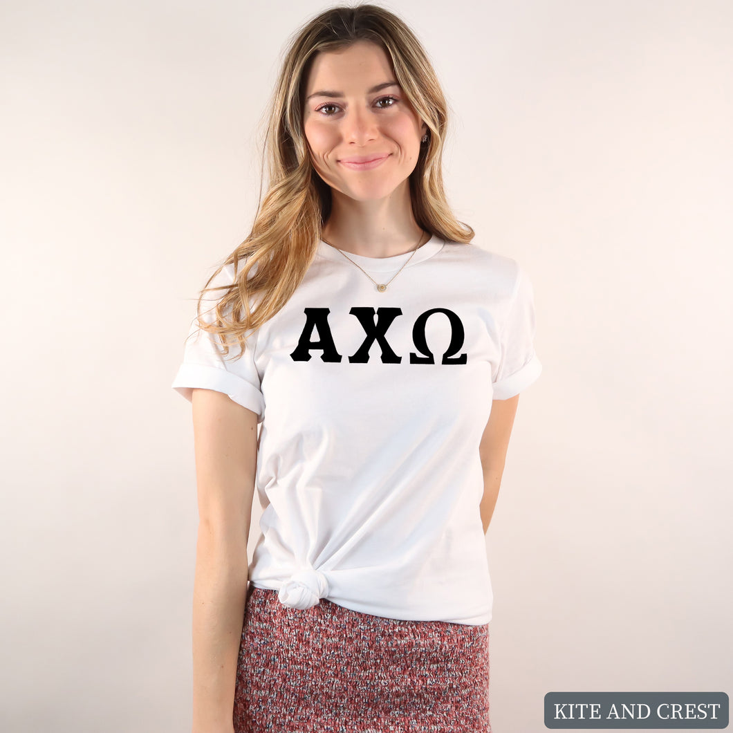 T-Shirt | Basic Black Letters Shirt | Sorority Gift Idea