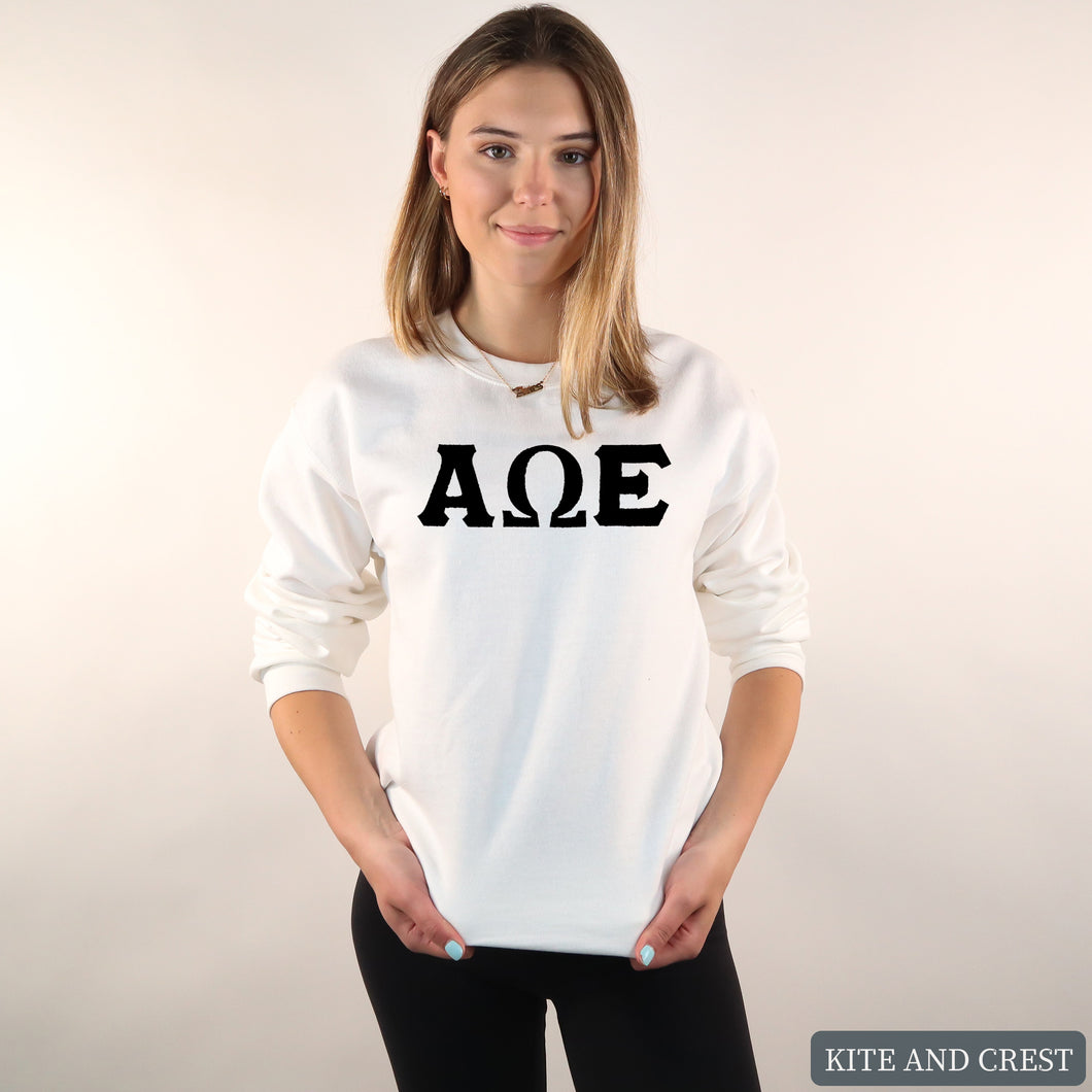 Basic Black Letters Crewneck Sweatshirt