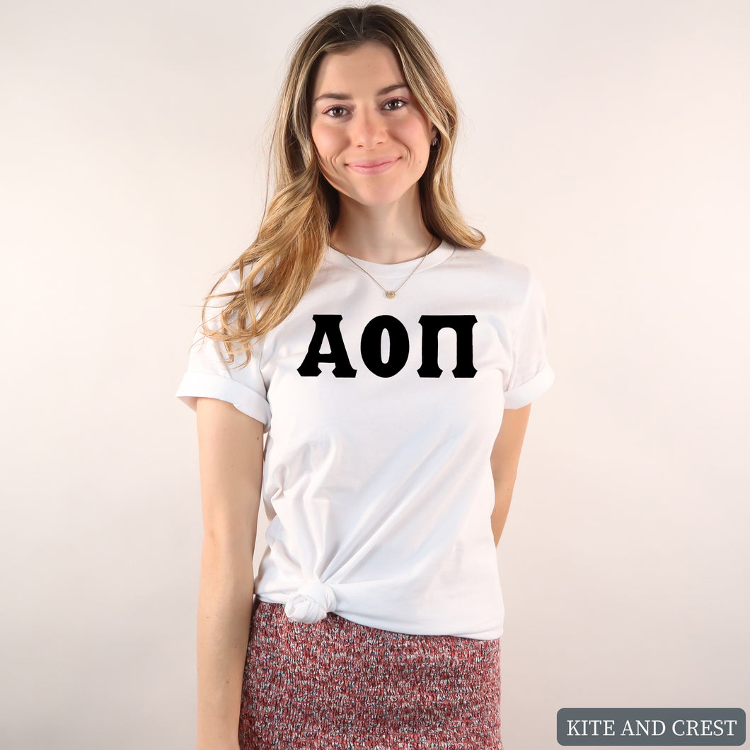 T-Shirt | Basic Black Letters Shirt | Sorority Gift Idea