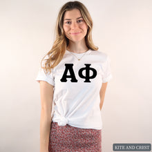 Load image into Gallery viewer, T-Shirt | Basic Black Letters Shirt | Sorority Gift Idea
