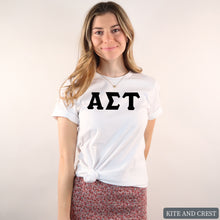 Load image into Gallery viewer, T-Shirt | Basic Black Letters Shirt | Sorority Gift Idea
