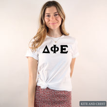 Load image into Gallery viewer, T-Shirt | Basic Black Letters Shirt | Sorority Gift Idea
